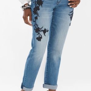 Black Embroidered Jeans